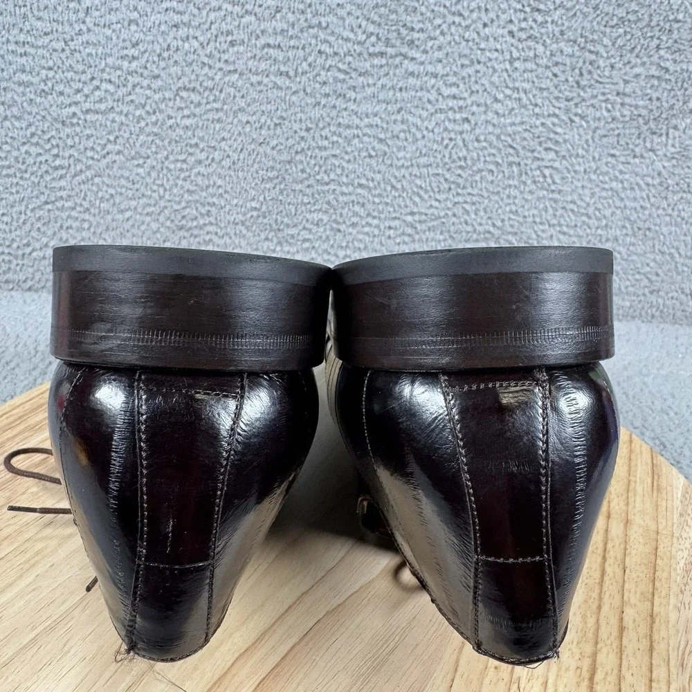 Mezlan Platinum Dress Shoes Mens 13 M Brown Caspeo Oxford Square Toe Eel‎ Skin
